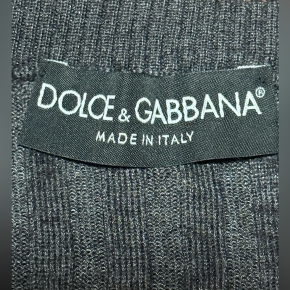 Dolce and Gabbana Women’s Ribbed Dark Gray Cardigan Cashmere/Silk Blend Size: 46 - Picture 4 of 12